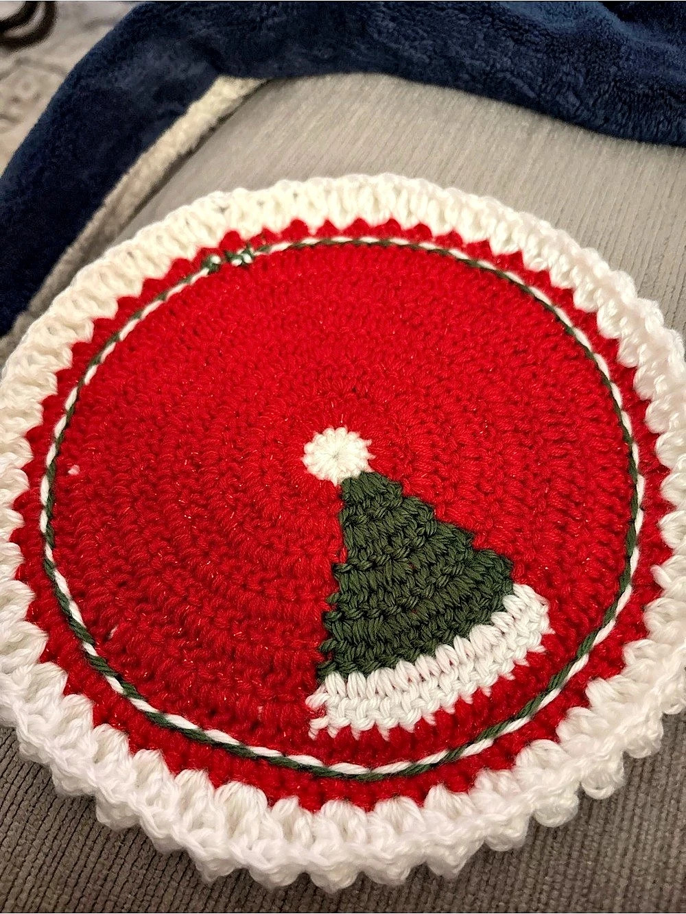 Hand-Crocheted Christmas Tree Accent Doily